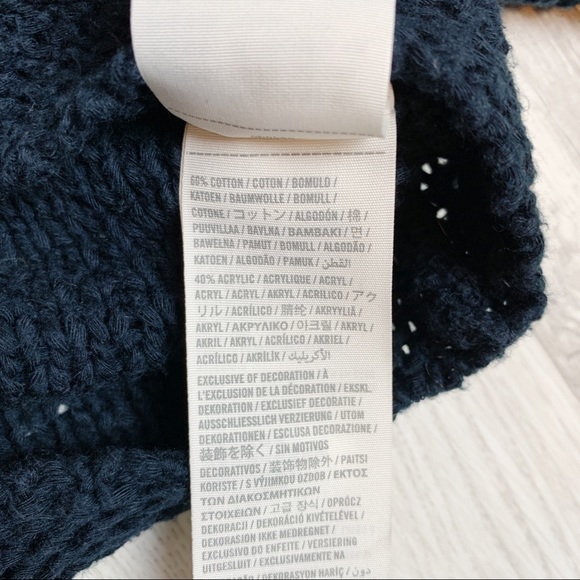 Hollister Open Knit Navy V-Neck Sweater - Picture 7 of 7